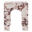 Valen Side Table in Red Marble