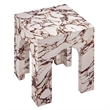 Valen Side Table in Red Marble