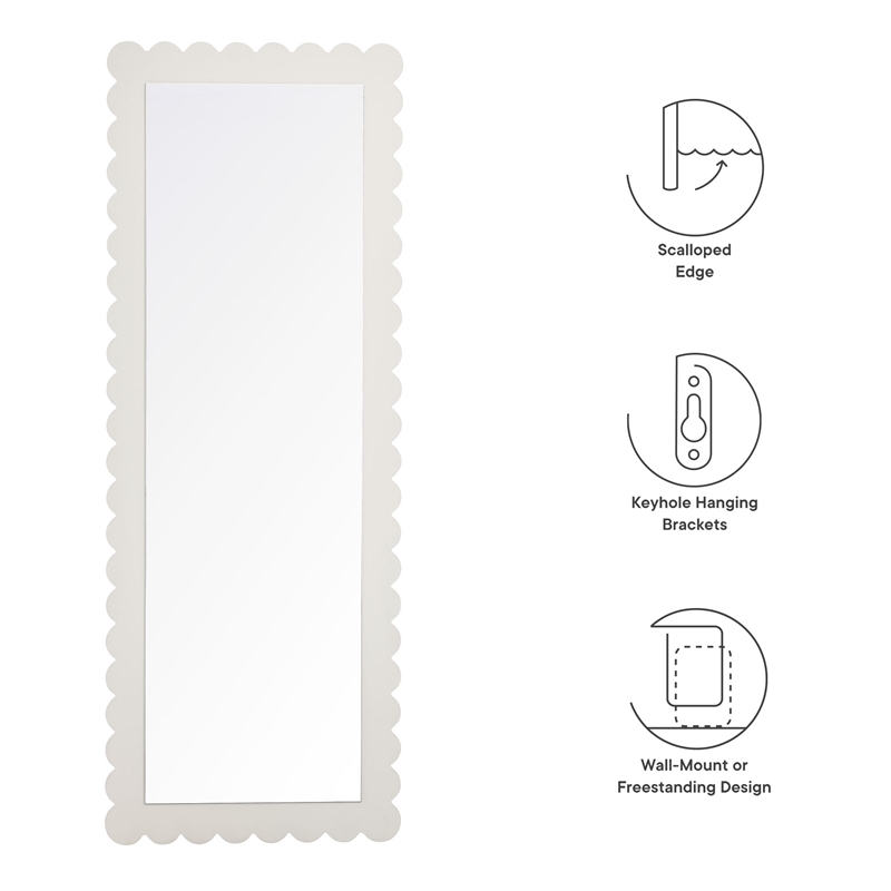 Emmeline Floor Mirror in White