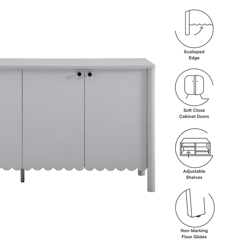 Emmeline Sideboard Cabinet in Light Gray