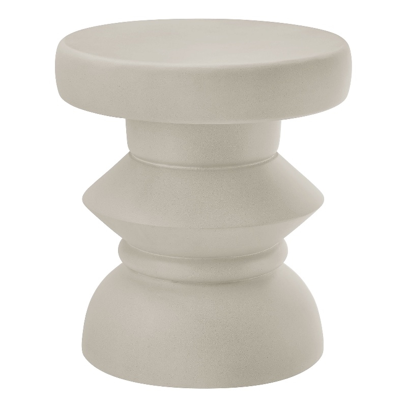 Modway Terza Indoor/Outdoor Concrete Build End Table in Light Gray