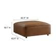 Modway Auren Vegan Leather Upholstered Ottoman in Coffee
