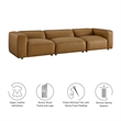 Modway Auren 3-Piece Vegan Leather Upholstered Sofa in Camel