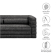 Modway Relle Channel Tufted Boucle Fabric Upholstered Sofa in Charcoal
