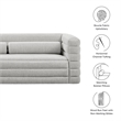 Modway Relle Channel Tufted Boucle Fabric Upholstered Sofa in Newsprint