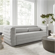 Modway Relle Channel Tufted Boucle Fabric Upholstered Sofa in Newsprint