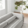 Modway Relle Channel Tufted Boucle Fabric Upholstered Sofa in Newsprint