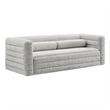 Modway Relle Channel Tufted Boucle Fabric Upholstered Sofa in Newsprint