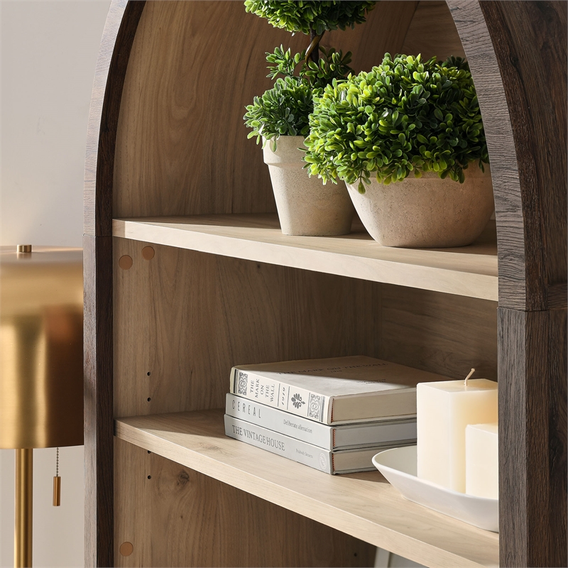 Nolan Storage Display Cabinet Bookshelf in Dark Walnut