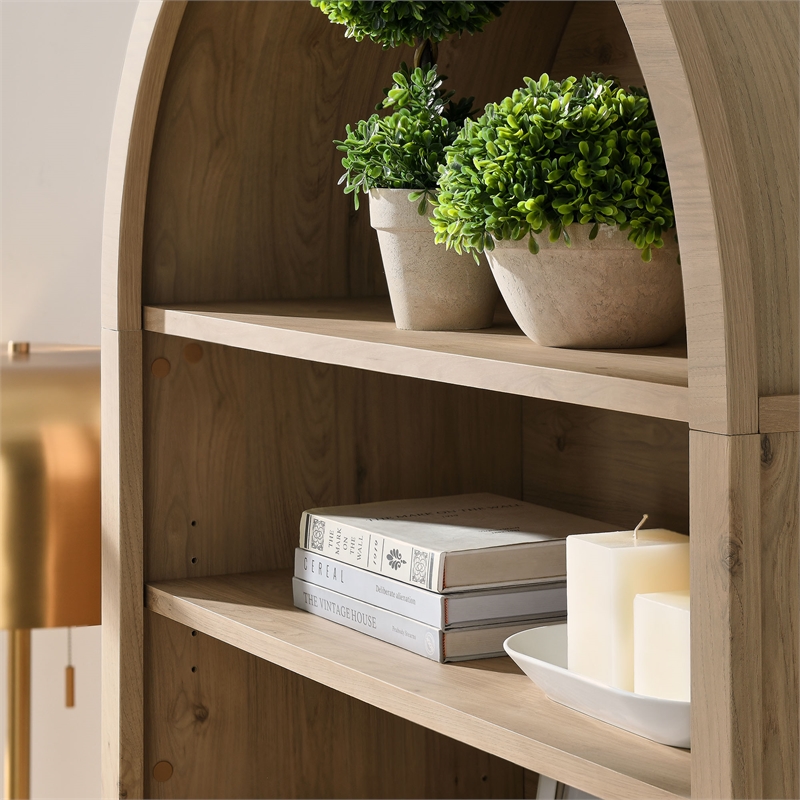Nolan Storage Display Cabinet Bookshelf in Light Oak