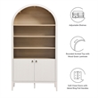Nolan Storage Display Cabinet Bookshelf in Ivory