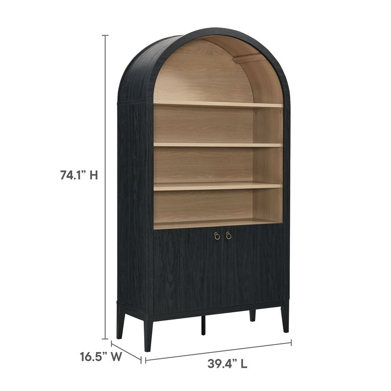 Nolan Storage Display Cabinet Bookshelf in Black
