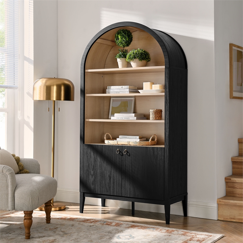 Nolan Storage Display Cabinet Bookshelf in Black