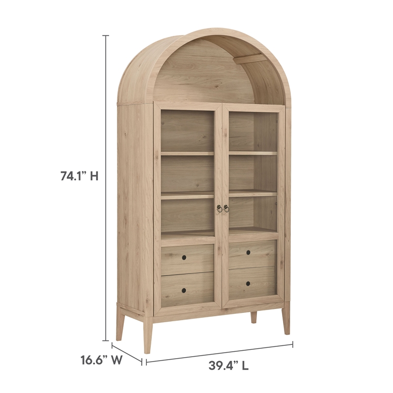 Nolan Storage Display Cabinet in Light Oak