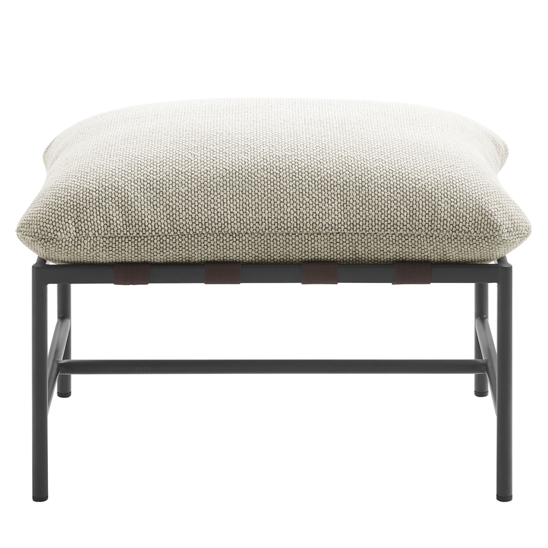 Modway Raya Nubby Boucle Fabric Cushion Ottoman in Ivory