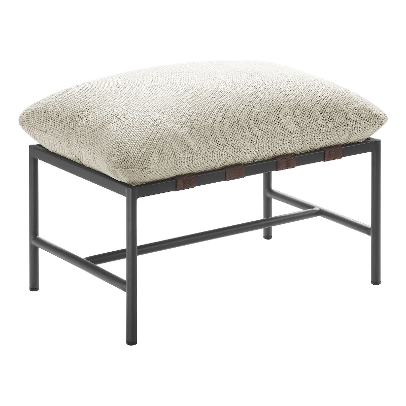 Modway Raya Nubby Boucle Fabric Cushion Ottoman in Ivory