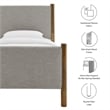 Modway Maven Heathered Weave Fabric Upholstered Twin Platform Bed - Wheat Walnut
