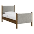 Modway Maven Heathered Weave Fabric Upholstered Twin Platform Bed - Wheat Walnut