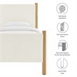 Modway Maven Boucle Fabric Upholstered Twin Platform Bed in Feather Oak