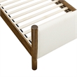 Modway Maven Boucle Fabric Upholstered Twin Platform Bed in Feather Walnut