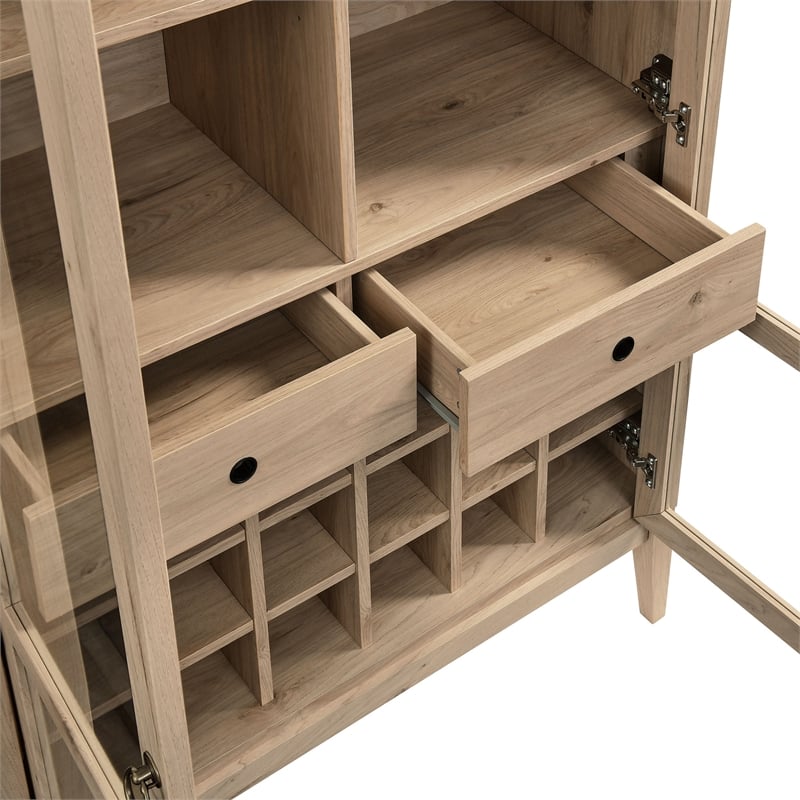 Nolan Arched Bar Cabinet in Light Oak