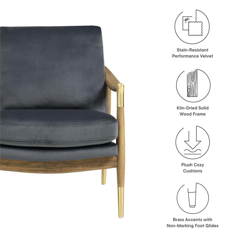 Langford Accent Armchair in Cadet Blue Walnut