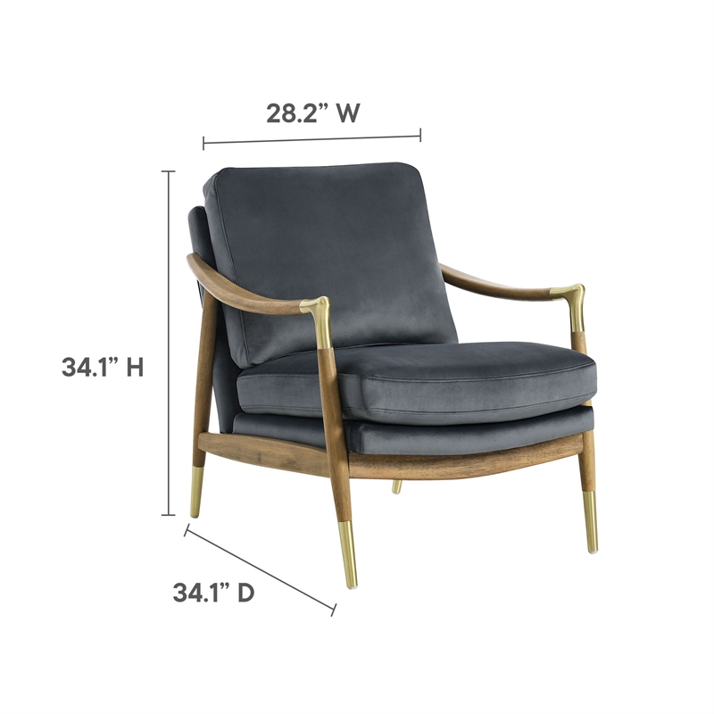 Langford Accent Armchair in Cadet Blue Walnut