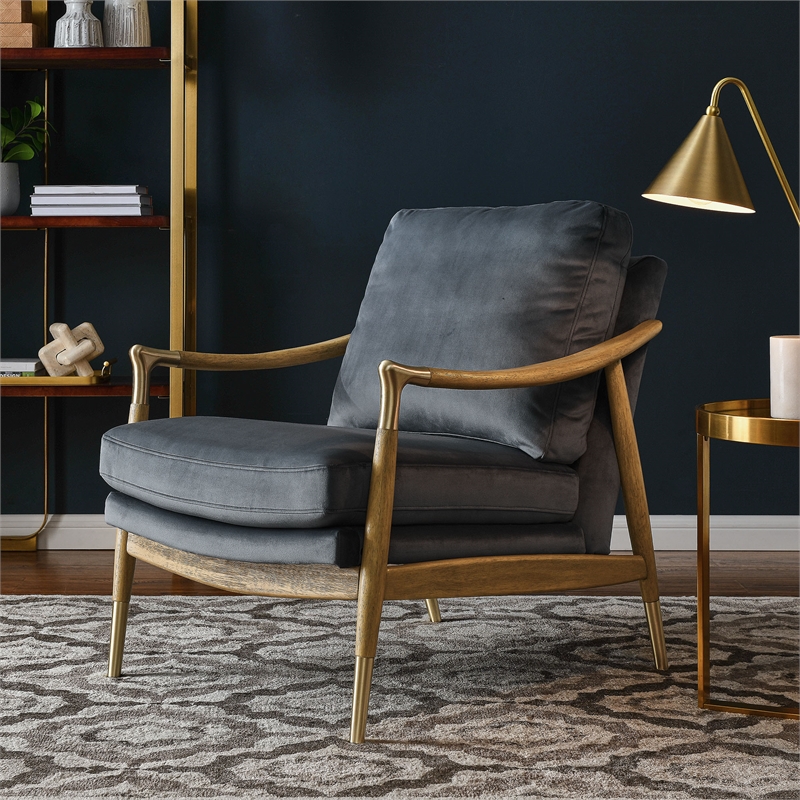 Langford Accent Armchair in Cadet Blue Walnut