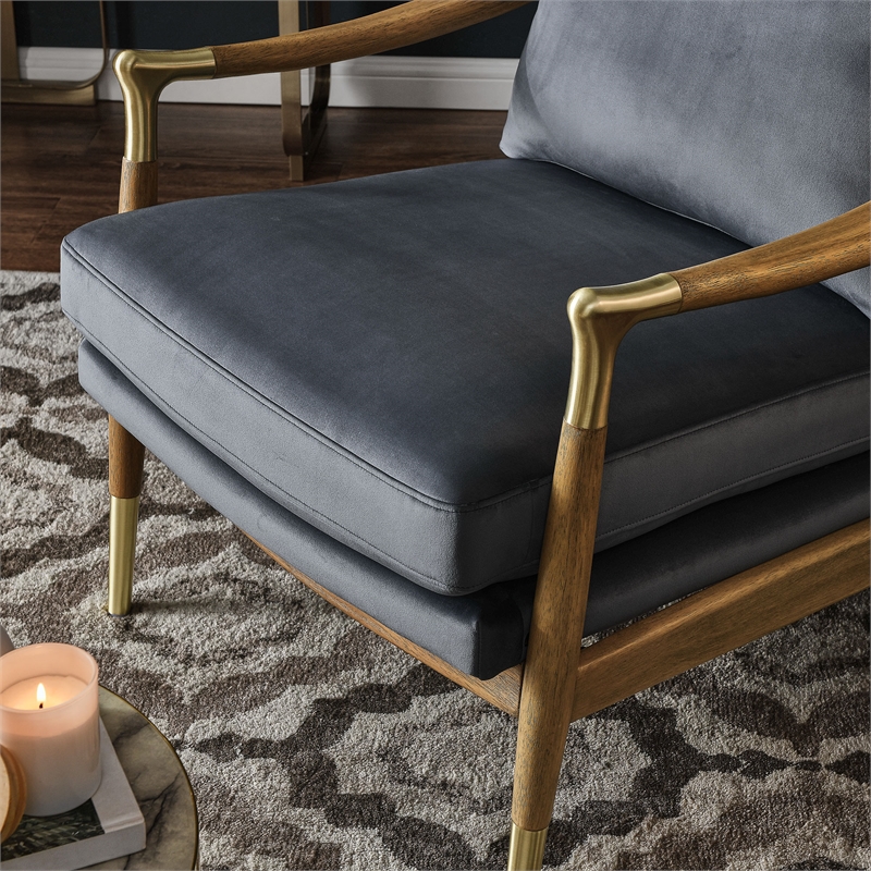 Langford Accent Armchair in Cadet Blue Walnut