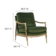 Langford Accent Armchair in Moss Green Walnut