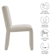 Modway Emory Slub Weave Fabric Upholstered Dining Side Chair in Salt