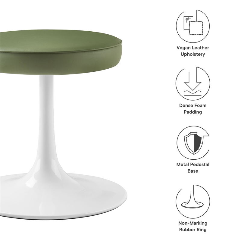 Modway Lippa Round Stool in Leaf Green