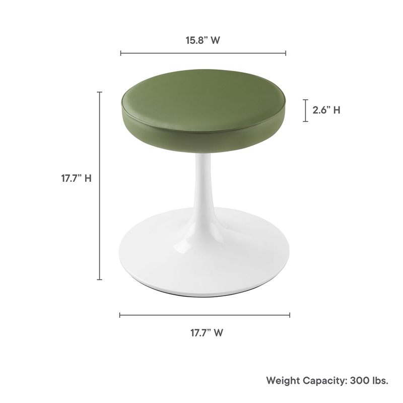 Modway Lippa Round Stool in Leaf Green