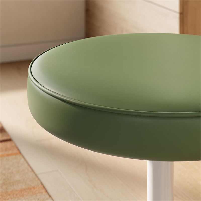 Modway Lippa Round Stool in Leaf Green