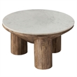 Ellison Coffee Table With Marble Top in Walnut