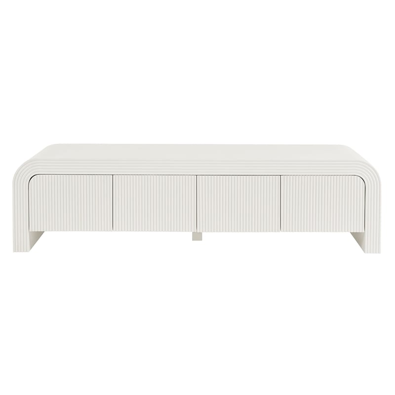 Waterflute TV Stand in White Matte