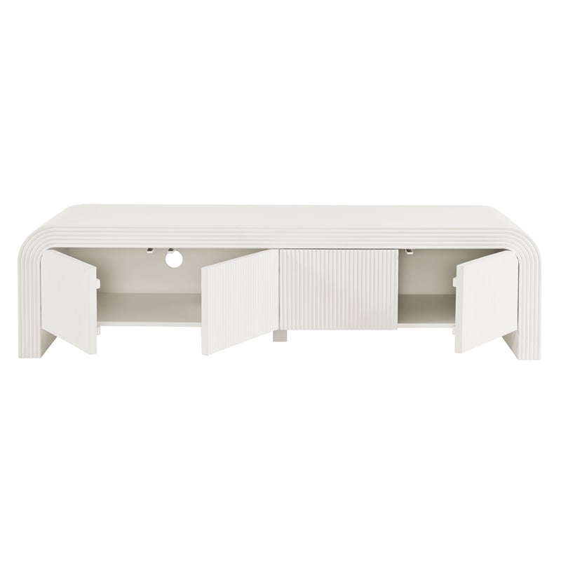 Waterflute TV Stand in White Matte