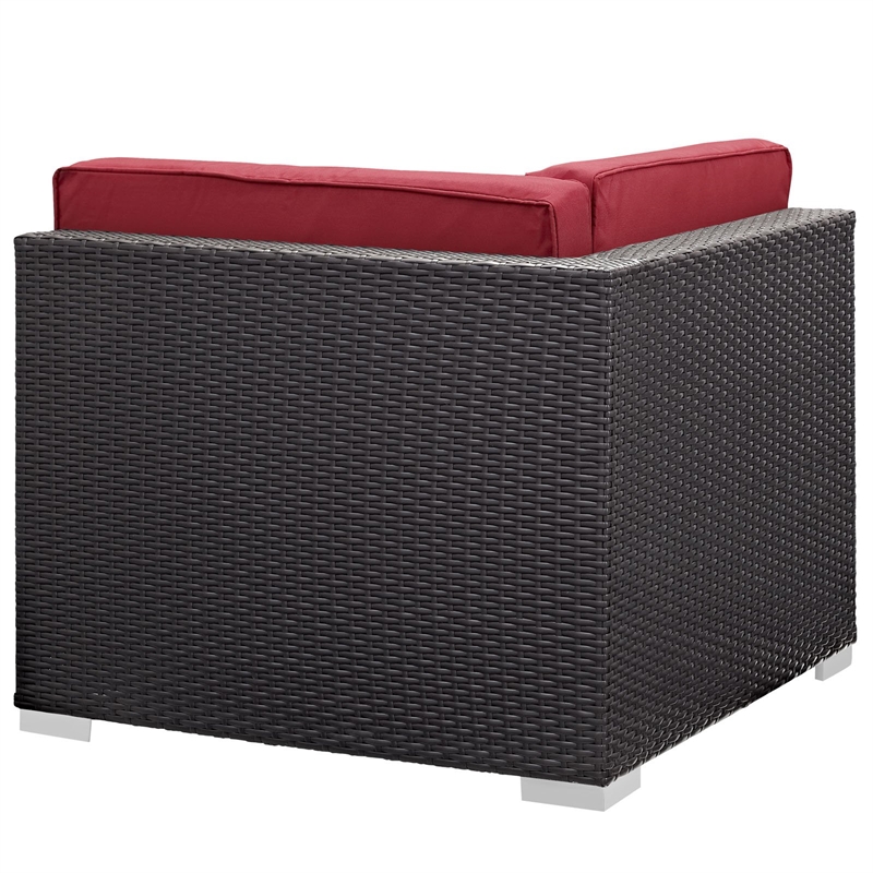 Gather Corner Sectional Set of 2 in Espresso Red