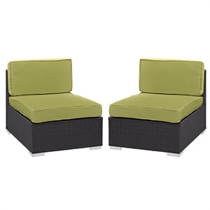 Gather Armless Chair Set of 2 in Espresso Peridot