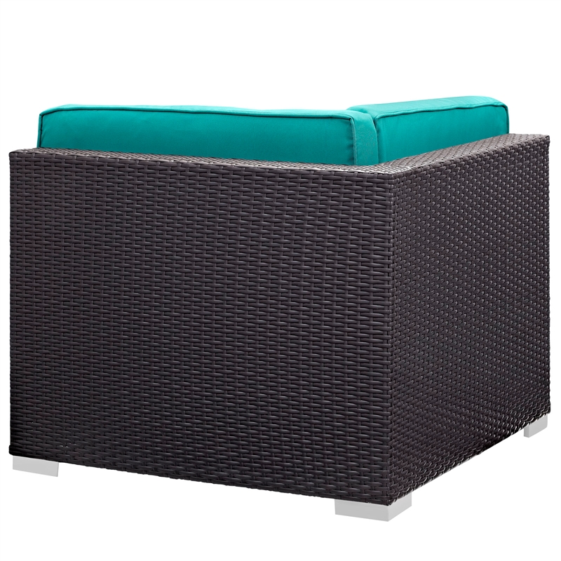 Gather Sectional Set in Espresso Turquoise
