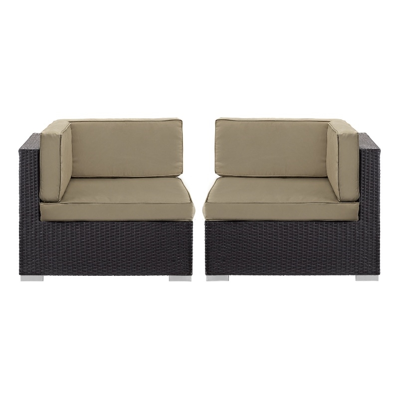 Gather Corner Sectional Set of 2 in Espresso Mocha