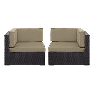 Gather Corner Sectional Set of 2 in Espresso Mocha
