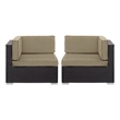 Gather Corner Sectional Set of 2 in Espresso Mocha