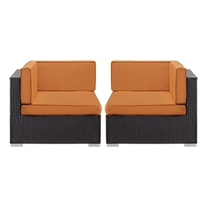 Gather Corner Sectional Set of 2 in Espresso Orange