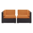 Gather Corner Sectional Set of 2 in Espresso Orange
