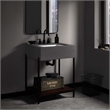 Etch Bathroom Vanity with Sink in Black White