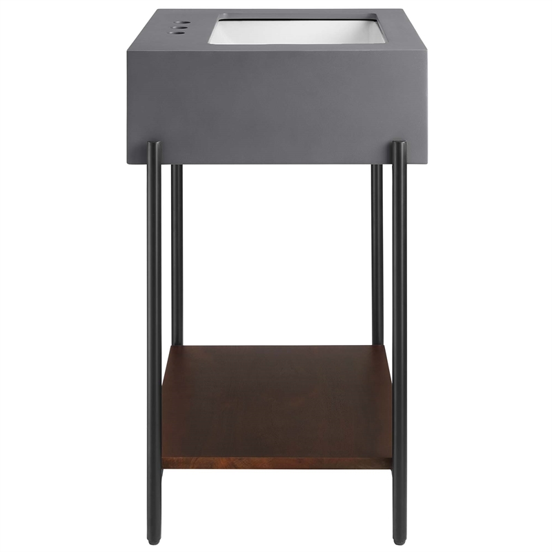 Etch Bathroom Vanity with Sink in Black White