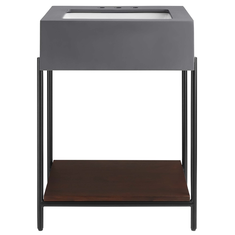 Etch Bathroom Vanity with Sink in Black White