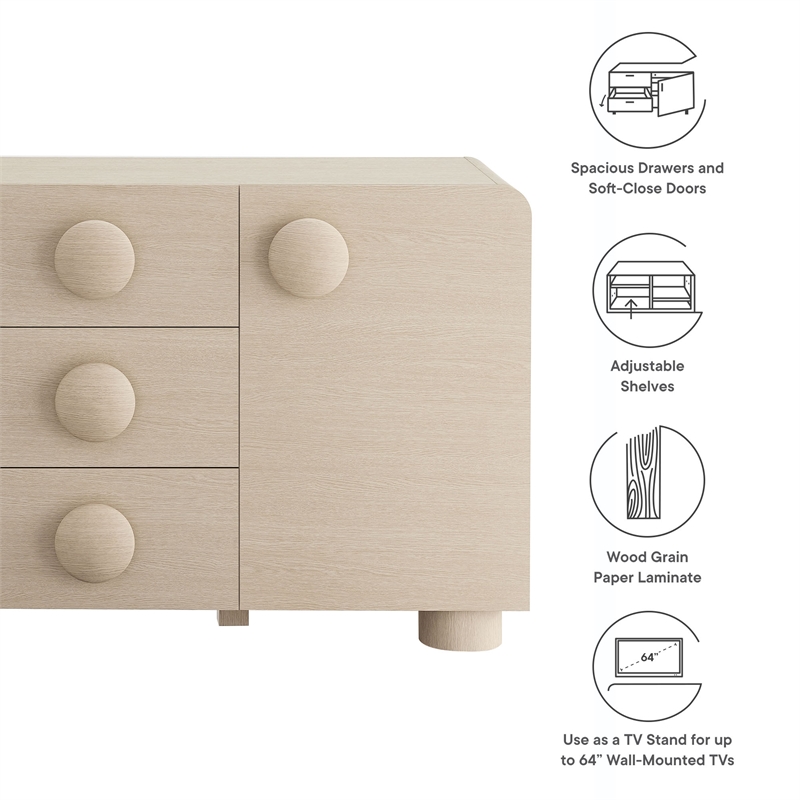 Sonnet Sideboard Storage Cabinet in Ash