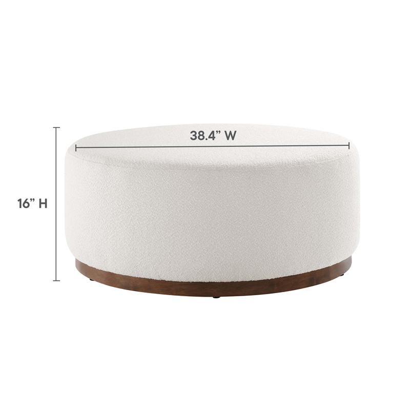 Modway Tilden Performance Velvet Upholstered Ottoman in Cloud Walnut